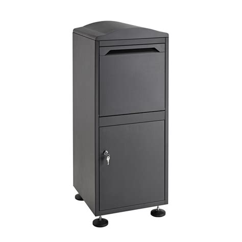 AdirOffice Ground Mount Black Metal Standard Lockable Mailbox